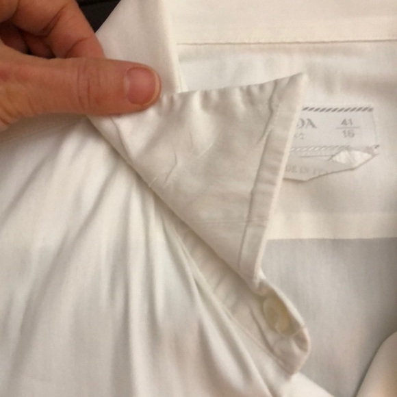 Prada Men’s Stretch Poplin Shirt size 41 Neck 16 - Picture 6 of 11